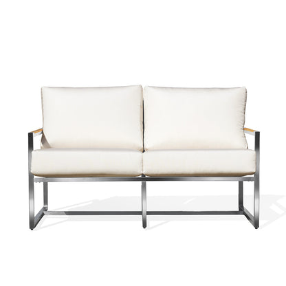Causeuse en acier inoxydable Acacia avec coussins Sunbrella®