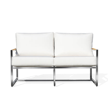 Causeuse en acier inoxydable Acacia avec coussins Sunbrella®
