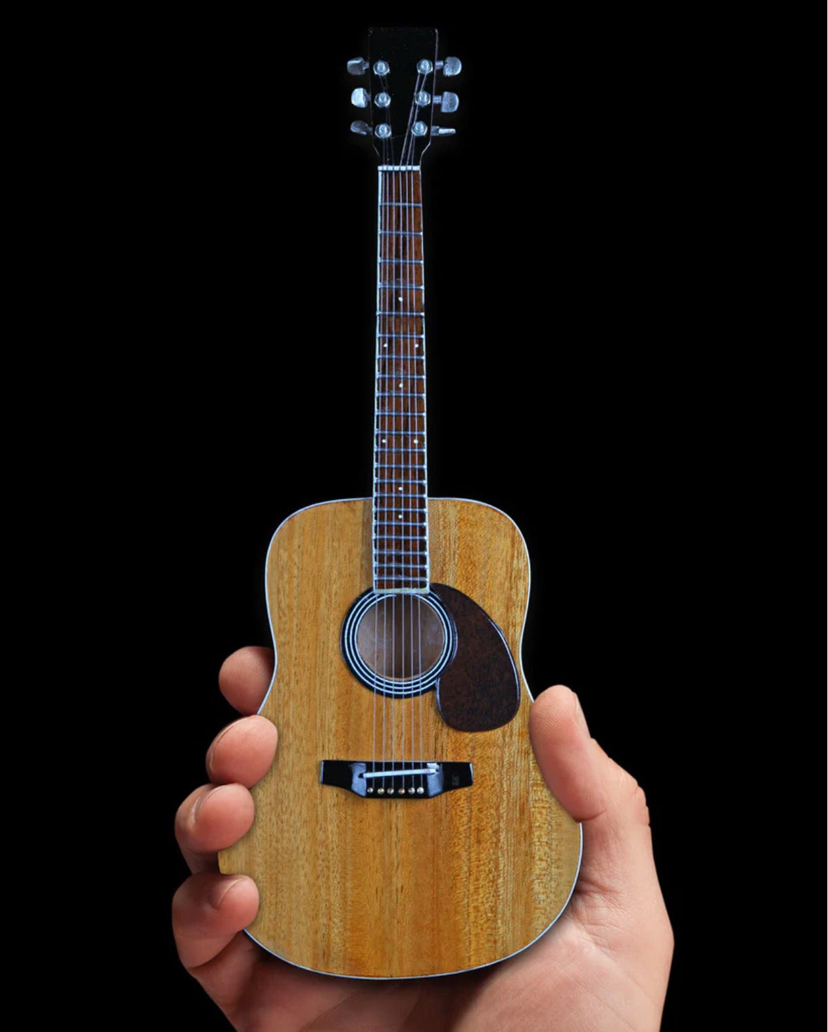 Classic Natural Finish Acoustic Miniature Guitar Replica Collectible