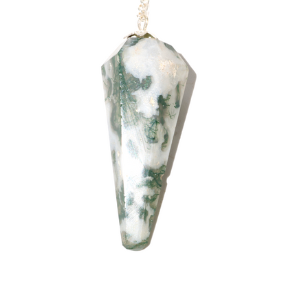 Green Tree Agate Pendulum 6 Facet & Bead - 3 Pack