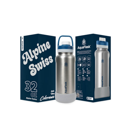 Aqua Flask Colorwave 32oz – Acier inoxydable, isolation sous vide, chaud et froid, étanche, bouteille de voyage et de bureau