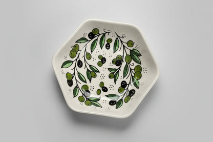 Hexagonal Appetizer Handmade Ceramic Plate