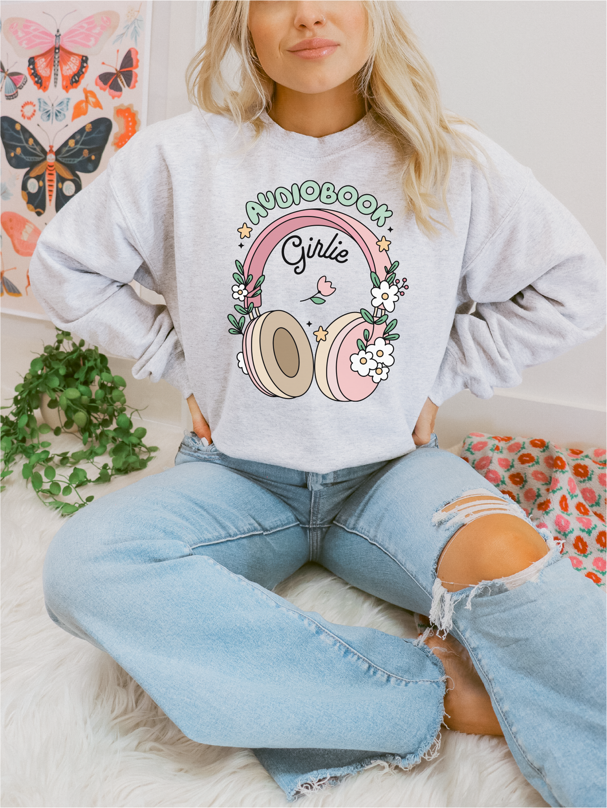 Audiobook Girlie Unisex Crewneck Sweatshirt | Bookish