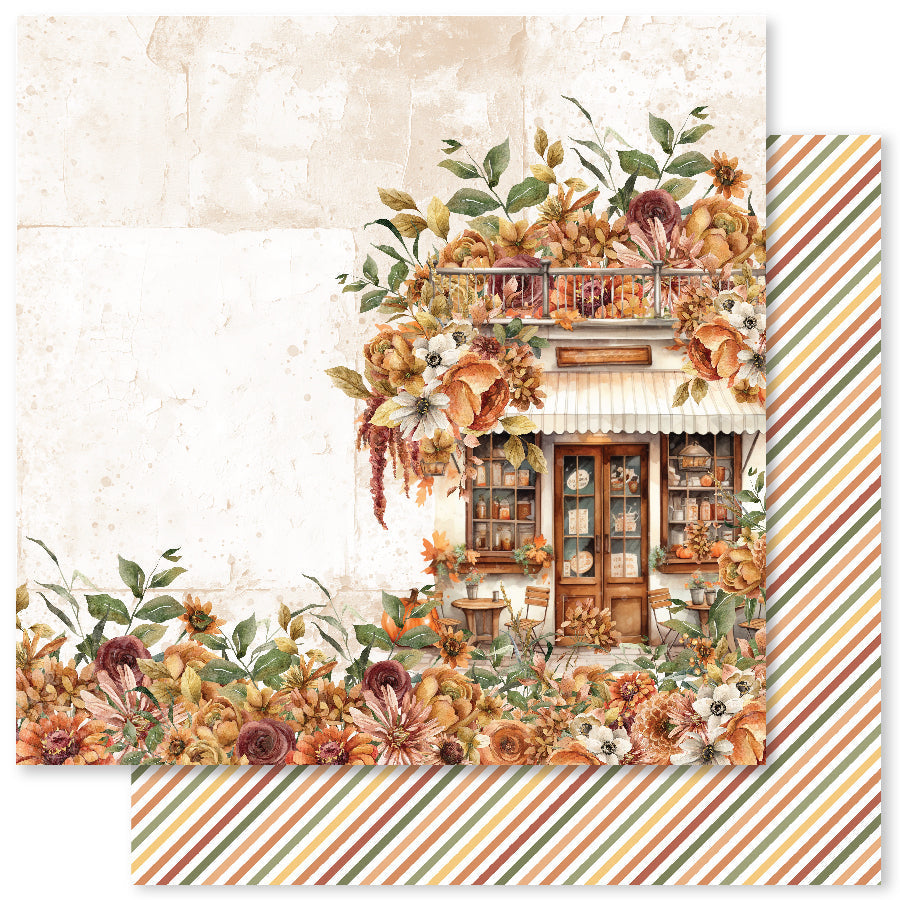Bloc de papier Les floraisons d'automne (D) 30x30 cm (paquet de 12) 32973