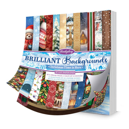 Brilliant Backgrounds - Noël est là Bloc de papier 20x20cm