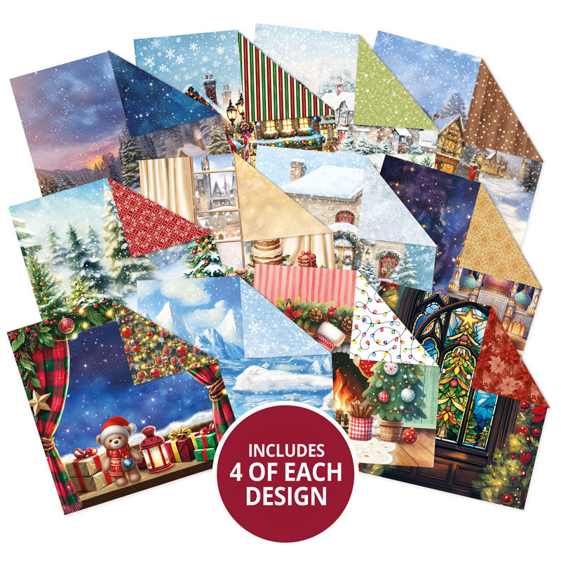 Brilliant Backgrounds - Noël est là Bloc de papier 20x20cm