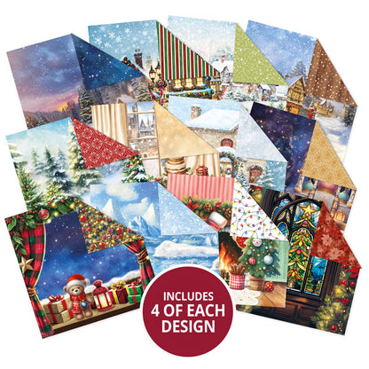 Brilliant Backgrounds - Noël est là Bloc de papier 20x20cm