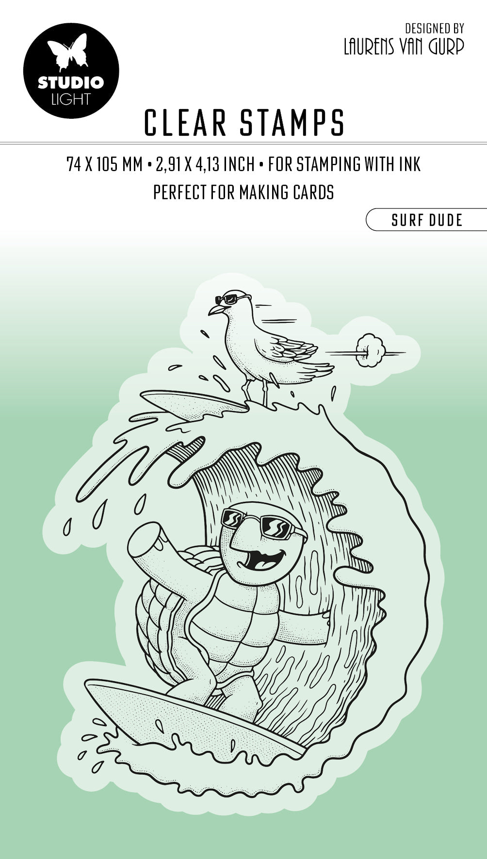 BL Clear Stamp Surf Dude By Laurens 89x64x3mm 1 PC nr.455