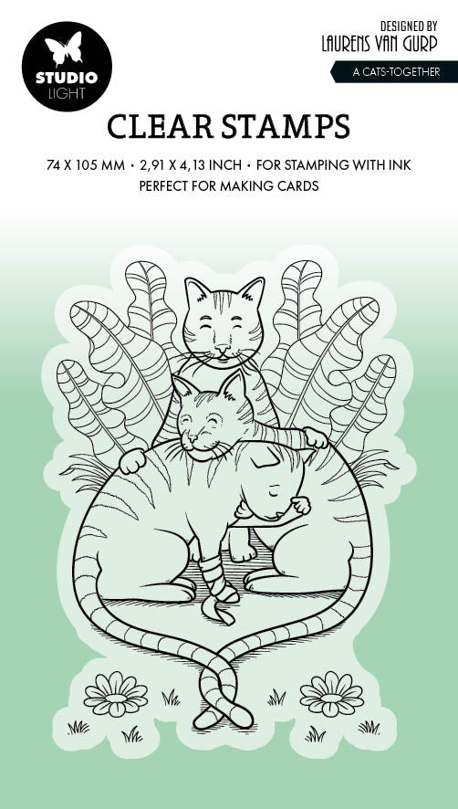 BL Tampon transparent A Cats-Together Par Laurens 89x64x3mm 1 pc n°565