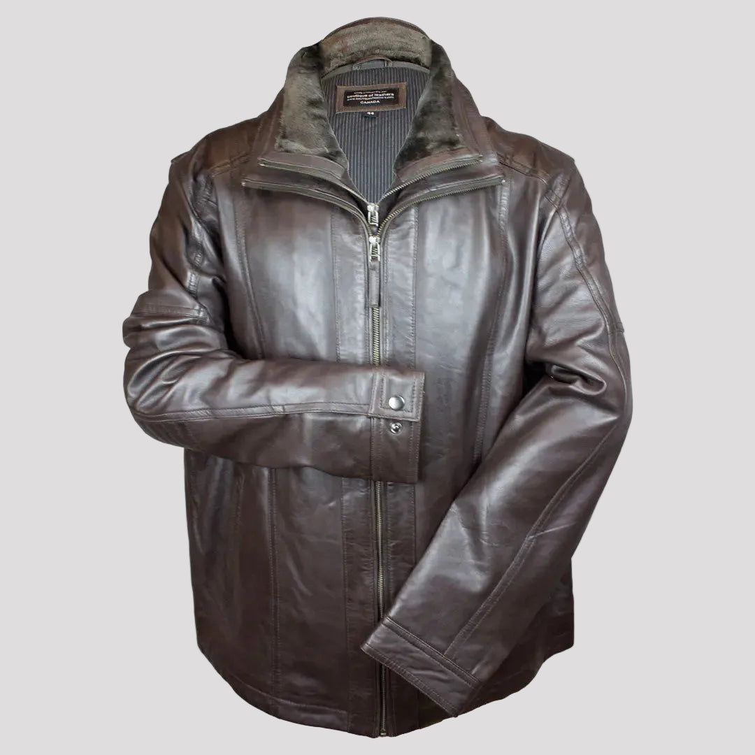 BOL Blouson Bombardier en Cuir d'Agneau Homme