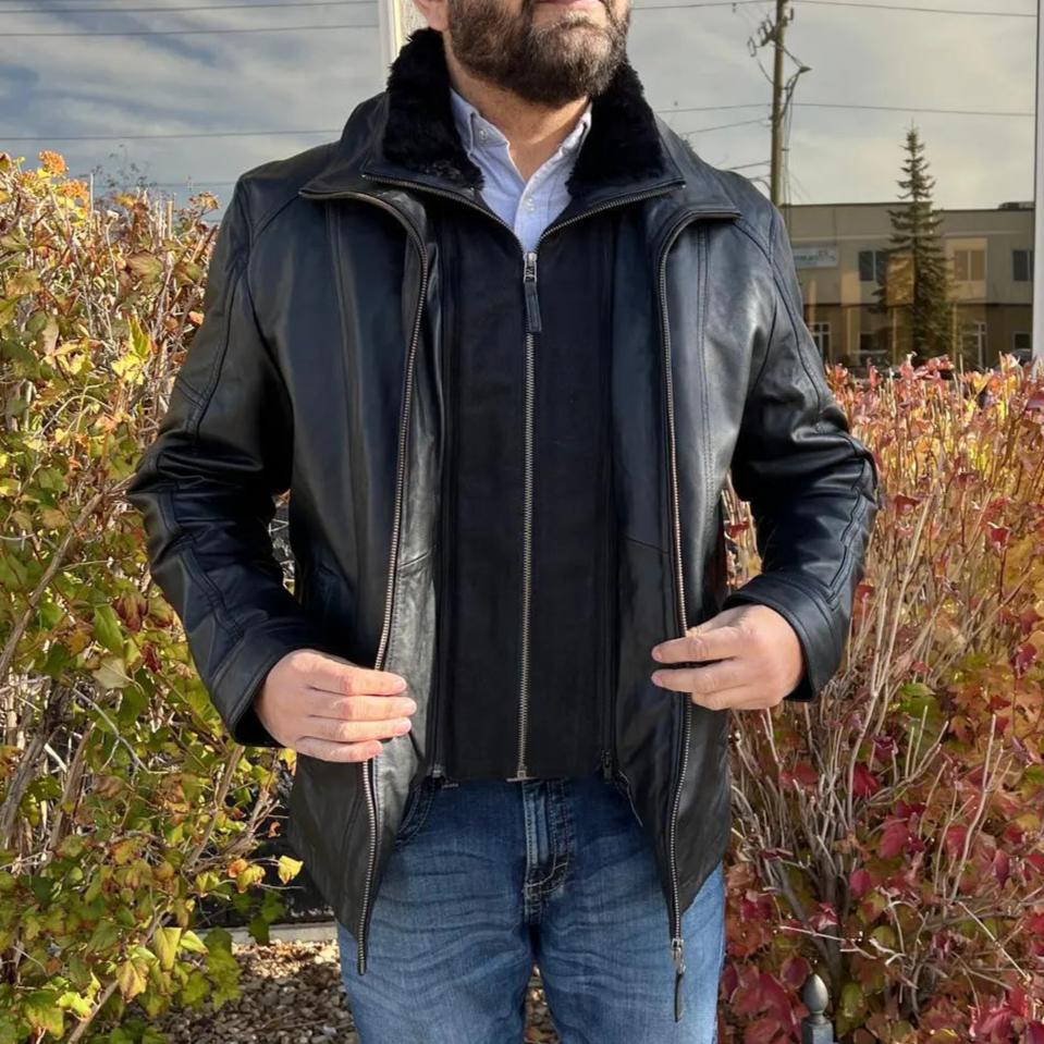 BOL Blouson Bombardier en Cuir d'Agneau Homme