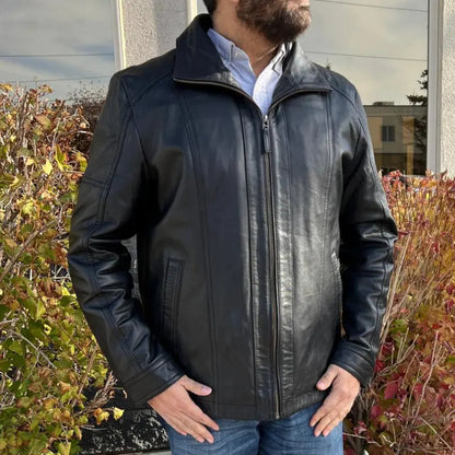 BOL Blouson Bombardier en Cuir d'Agneau Homme