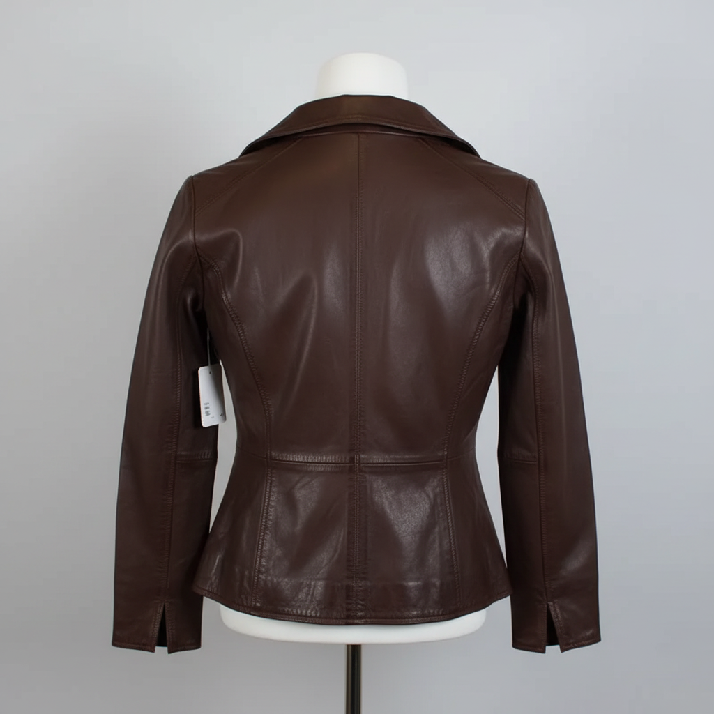 BOL Women's Classic Open Collar Leather Jacket