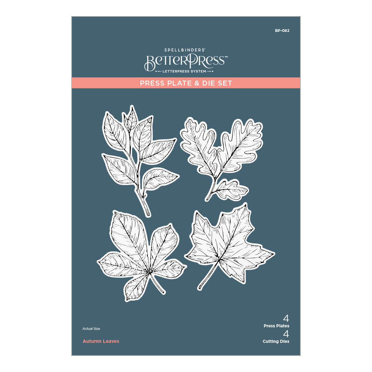Plaque de presse et matrices Feuilles d'automne de la collection BetterPress Automne