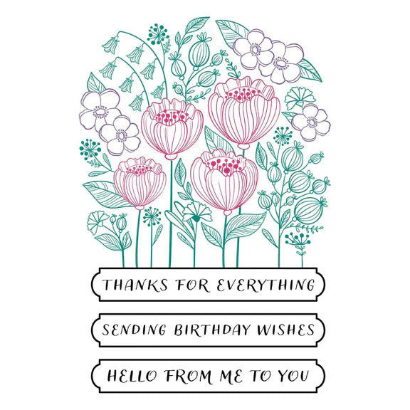Blooming Garden Press Plates from the BetterPress Place & Press Registration Collection