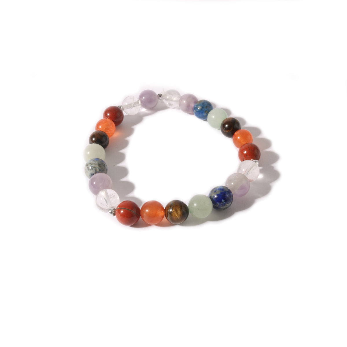 Chakra Stones Round Bracelet - 8mm