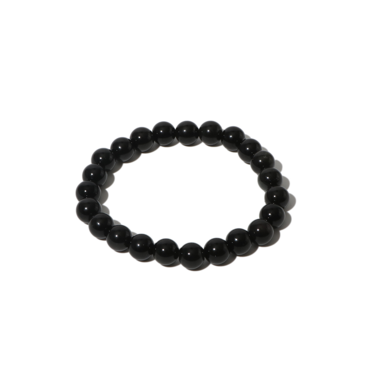 Silver Sheen Obsidian Round Bracelet - 8mm