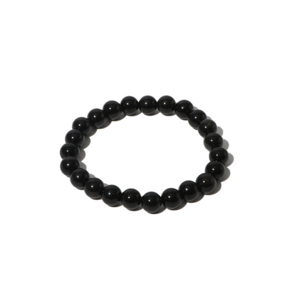Silver Sheen Obsidian Round Bracelet - 8mm