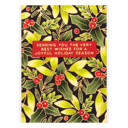 Plaque de fond Glimmer Holly à estampage à chaud de la collection De-Light-Ful Christmas par Yana Smakula