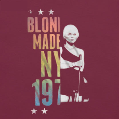 Blondie - T-shirt fendu NY Blondie 1974 (Bordeaux)