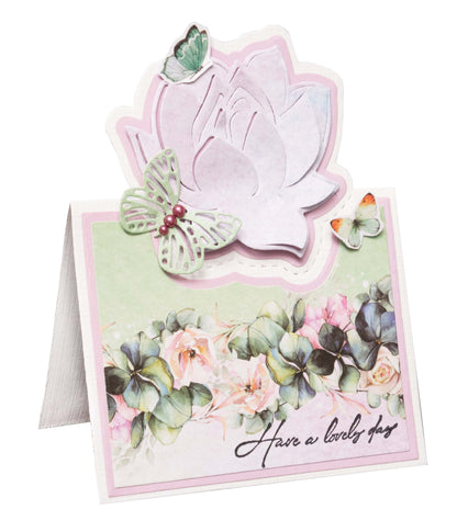 SL Matrice de Découpe Carte Nénuphar Papillon en Fleurs 165x100x1mm 7 pièces réf.487