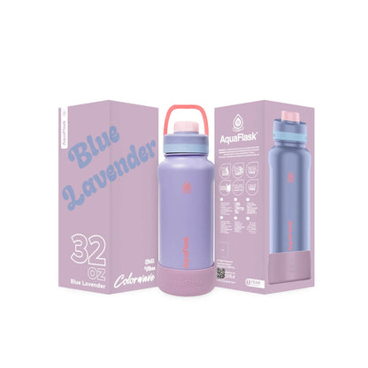 Aqua Flask Colorwave 32oz – Acier inoxydable, isolation sous vide, chaud et froid, étanche, bouteille de voyage et de bureau