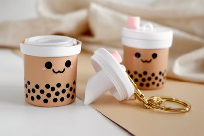 Porte-clés paille à bubble tea