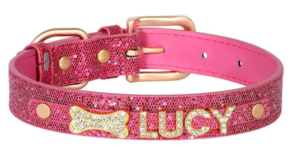 Flamingo Crown Name Dog Collar | Customized Dog Collar