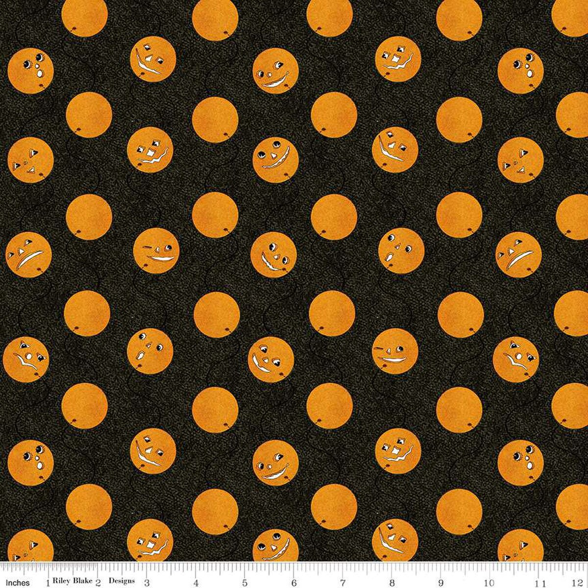Riley Blake - Costume Maker's Act II - Jack-o-Lantern Balloons Black - C16007-BLACK