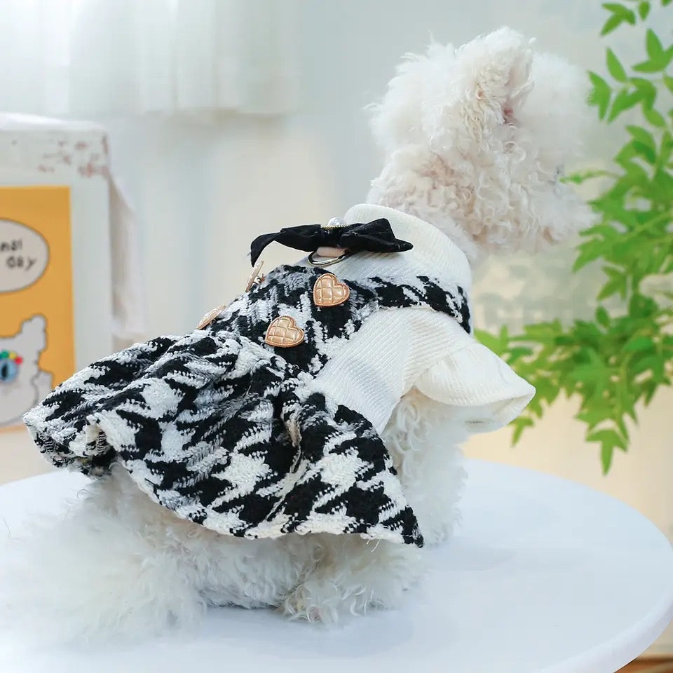 Robe pour chien Mademoiselle Tweed | Robe de mode pour animaux de compagnie