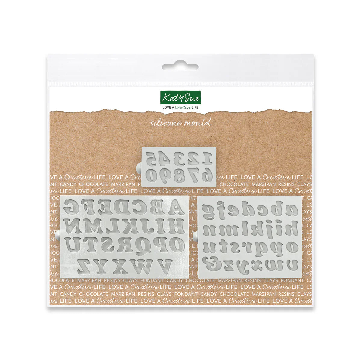 Basic Italics Alphabet and Numbers Silicone Mould Set of 3