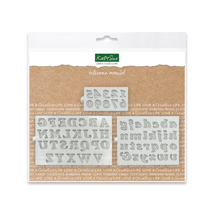Basic Italics Alphabet and Numbers Silicone Mould Set of 3