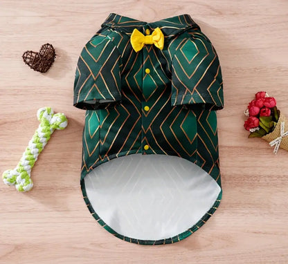 Edward Dog Shirt | Dress Dog Shirt with Bow Detail