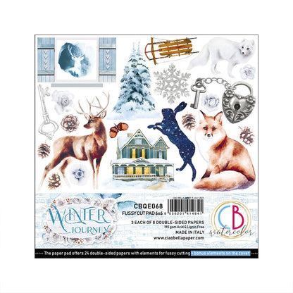 Ciao Bella Winter Journey Bloc de Papiers à Découper 15x15cm 24 Feuilles/Paquet