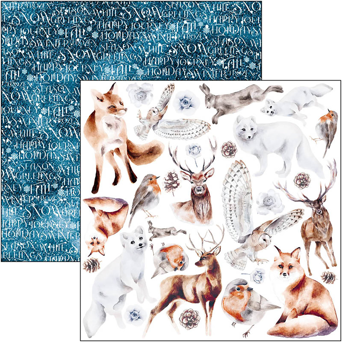 Ciao Bella Winter Journey Bloc de Papiers à Découper 15x15cm 24 Feuilles/Paquet