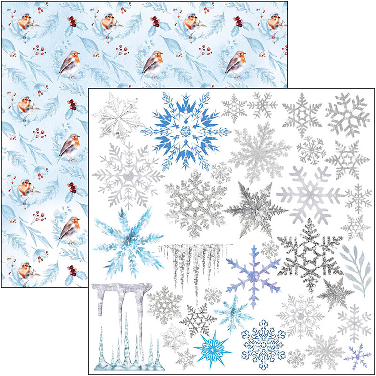 Ciao Bella Winter Journey Bloc de Papiers à Découper 15x15cm 24 Feuilles/Paquet