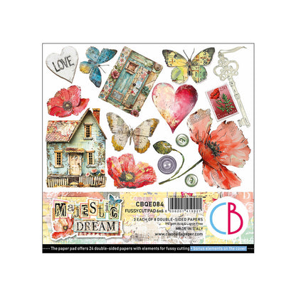 Bloc de papier découpé Majestic Dream 15x15cm 24 feuilles