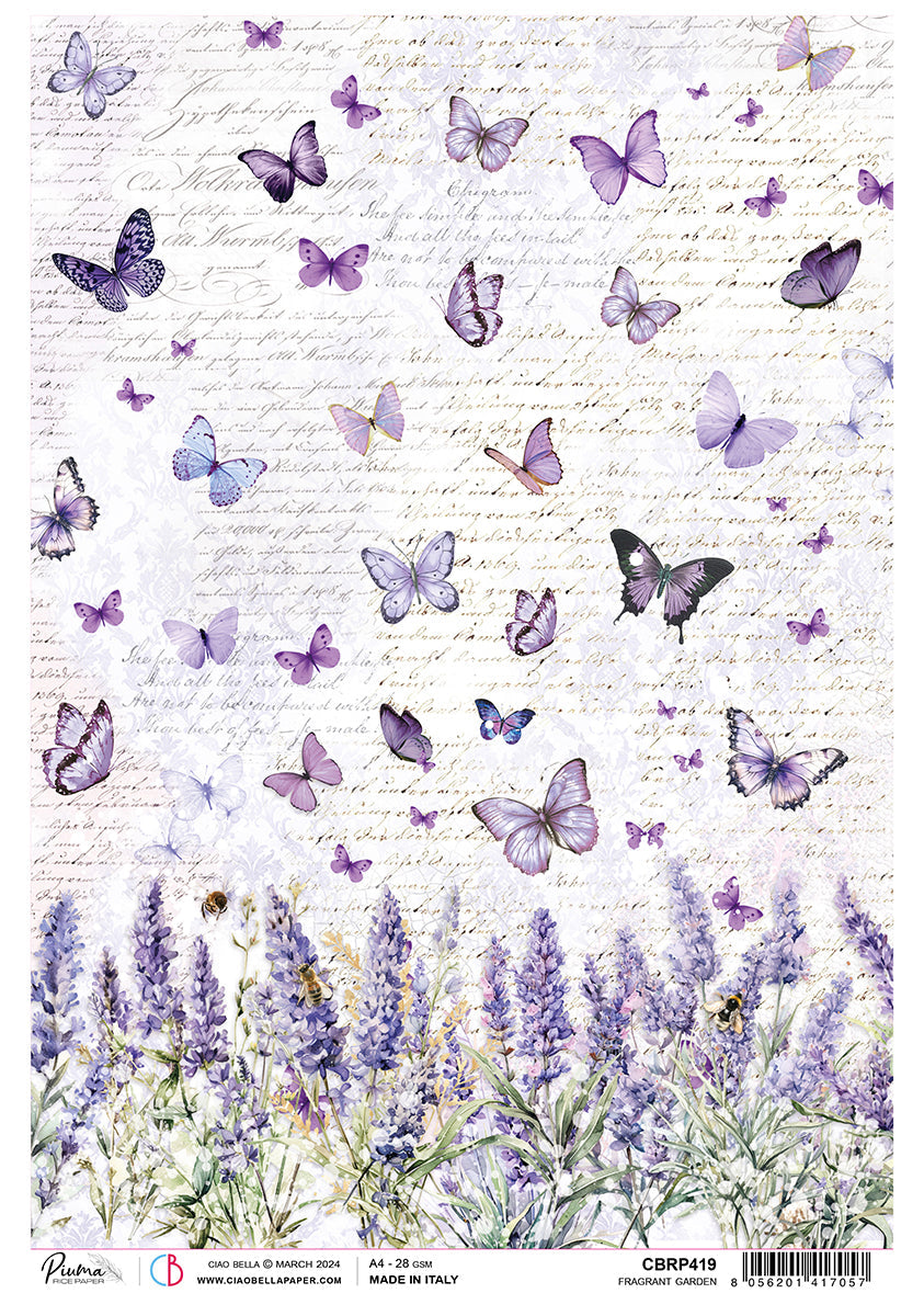 Papier de riz A4 Piuma Jardin Parfumé - 5 feuilles
