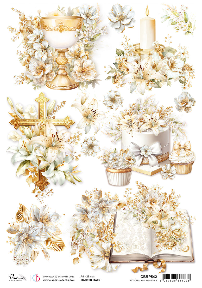 Papier de riz A4 Sacred Elements - 5 feuilles