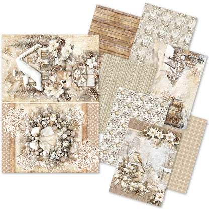 Papier de riz A5 ASSORTI 8 feuilles/paquet Saison d'hiver