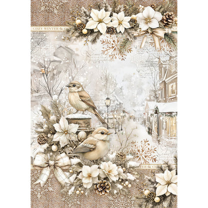 Papier de riz A5 ASSORTI 8 feuilles/paquet Saison d'hiver