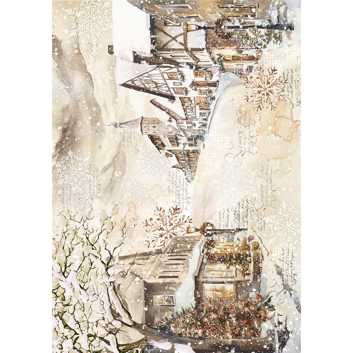 Papier de riz A5 ASSORTI 8 feuilles/paquet Saison d'hiver