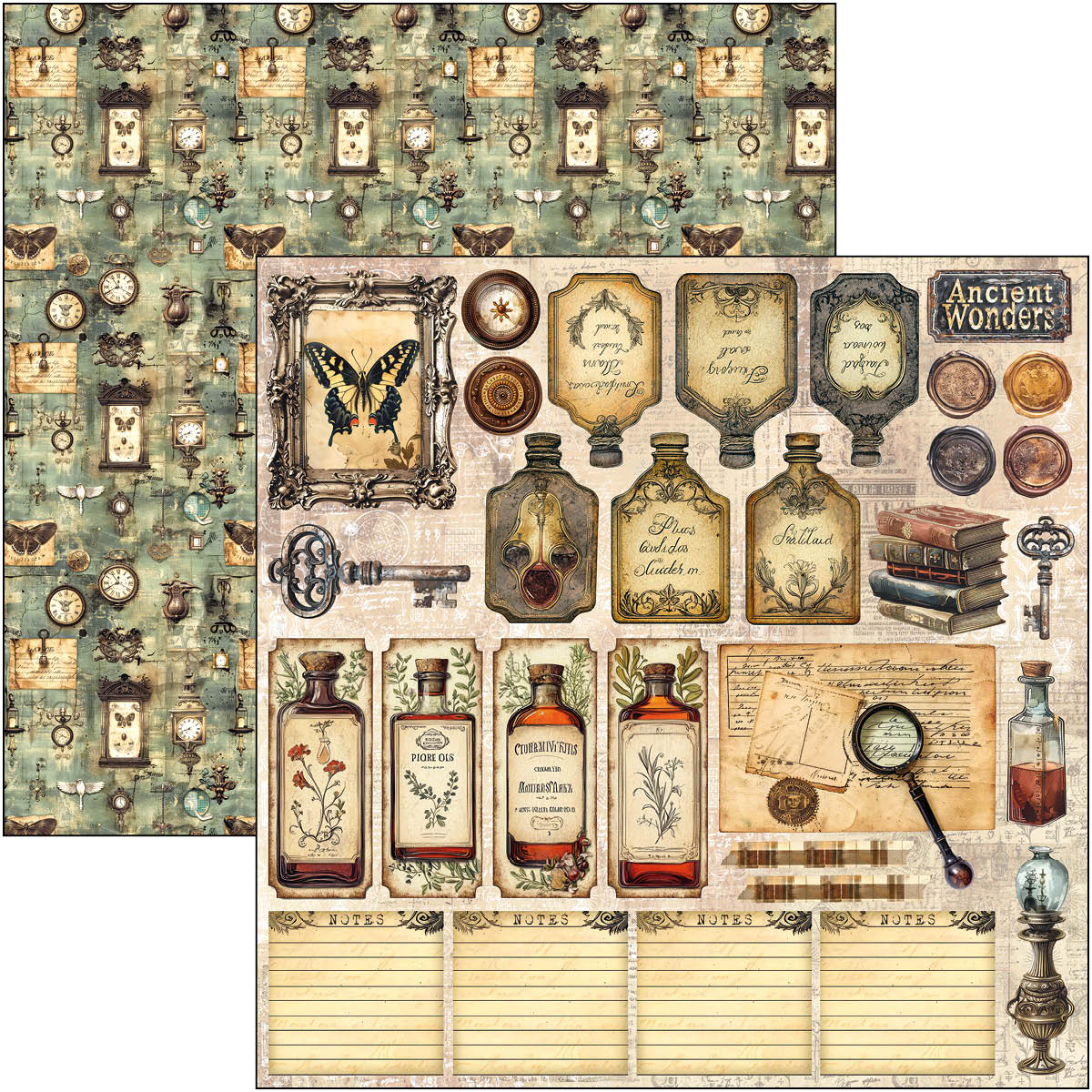 Bloc de motifs Cabinet Of Curiosities 30,5 x 30,5 cm, 8/Paquet