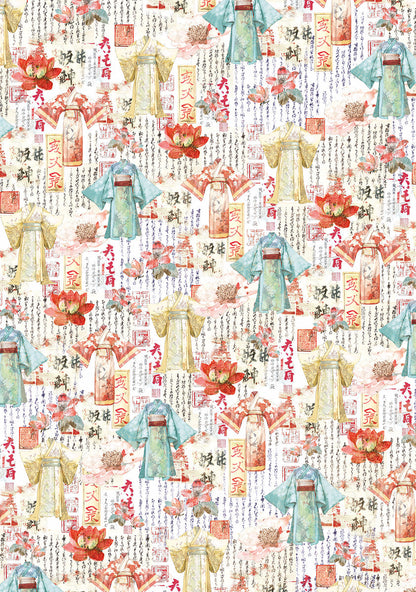 Papier Vellum « Pays du soleil levant » Motifs A4 6/Paquet