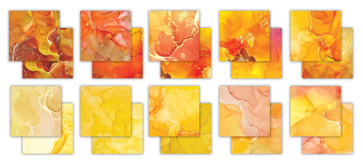 Bloc de papier Premium 12x12 Craft Consortium Ink Drops - Sunset