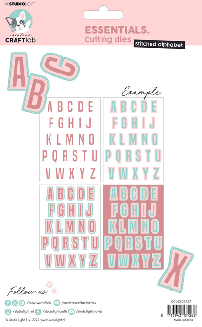 CCL Matrice de découpe Alphabet essentiel surpiqué 157x218x1mm 1 pièce n°157