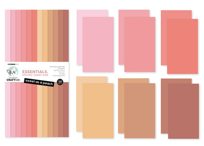 CCL Bloc de papier unicolore Sweet As A Peach Essentials 24 feuilles