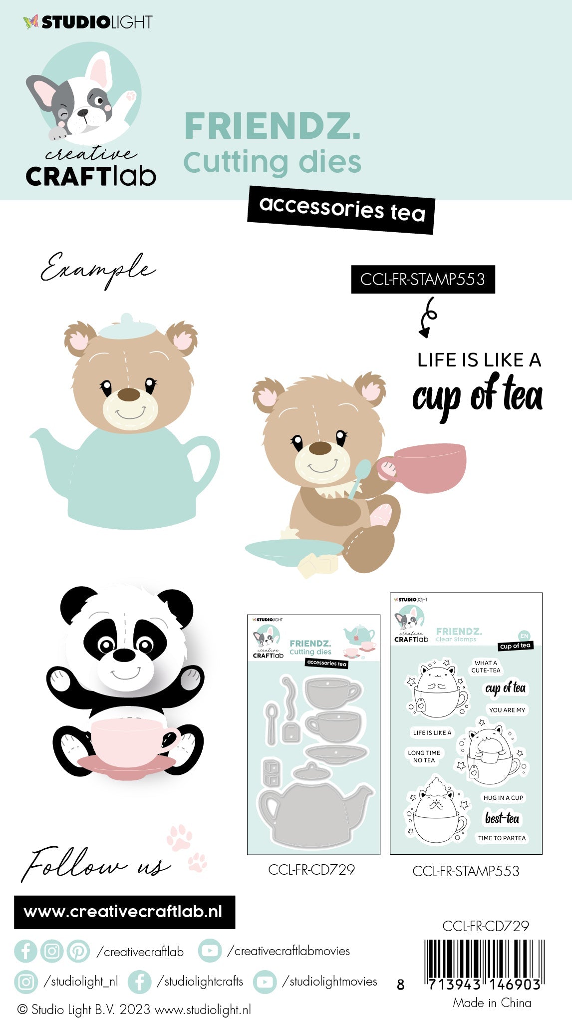 CCL Matrice de découpe Accessoires Tea Friendz 85x128x1mm 10 PC réf.729