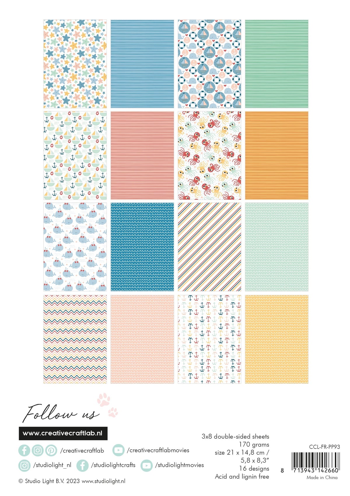 Bloc de papier CCL Sea You Friendz 210x148mm 24 feuilles n°93