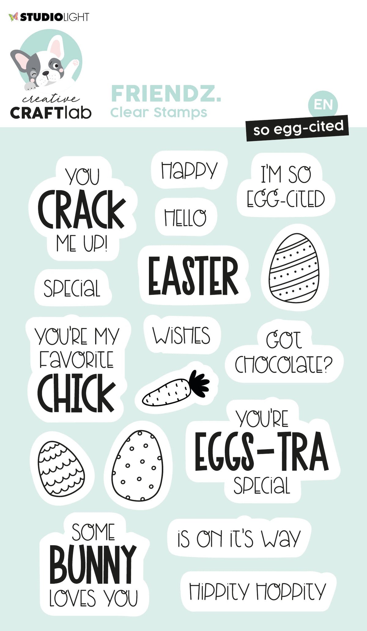 CCL Clear Stamp So Egg-cited Friendz 141x96x3mm 17 PC n°416